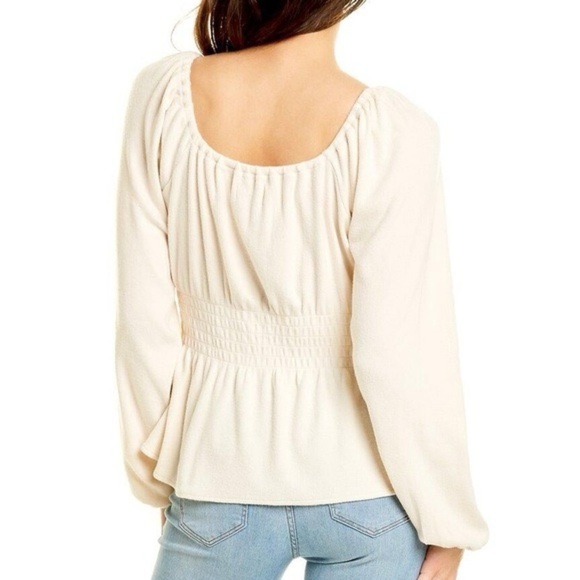 Madewell Plush square neck smocked top - Picture 2 of 5